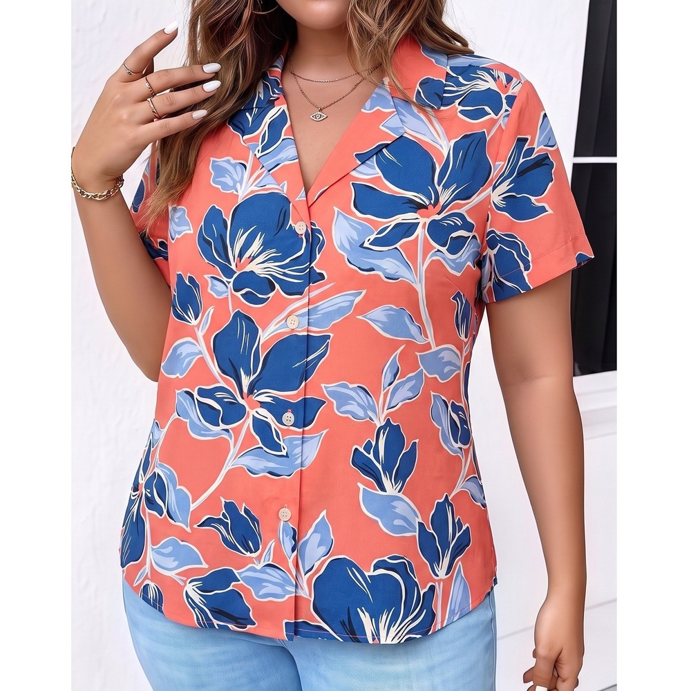 Tommy Bahama Oasis Petals Talulla Camp Shirt Medium Silk Floral Pomodoro NWT